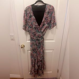 Nasty Gal MIDI floral Wrap Dress